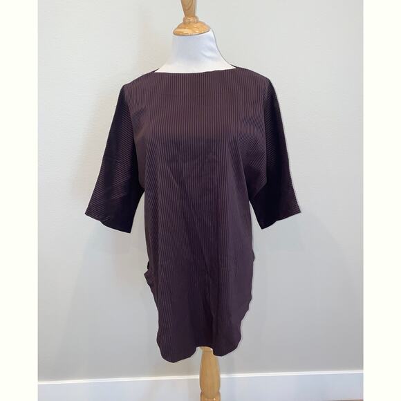 Itemz Chris Baumgartner Striped Top Blouse Tunic Plum One Size - Picture 1 of 4